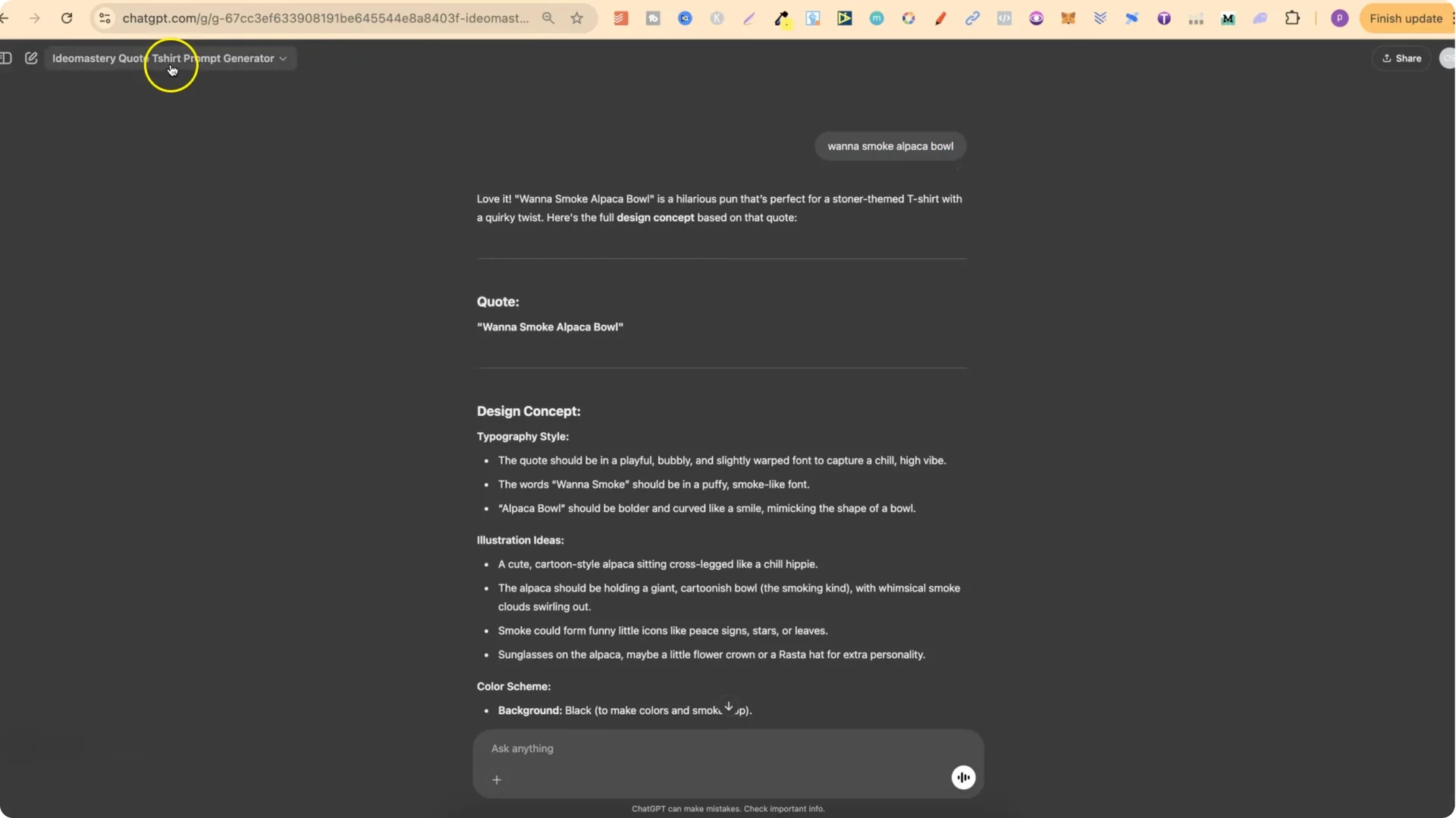 Create 420 T-Shirts Quickly Using IDEOGRAM 3.0 AI Prompts screenshot 3
