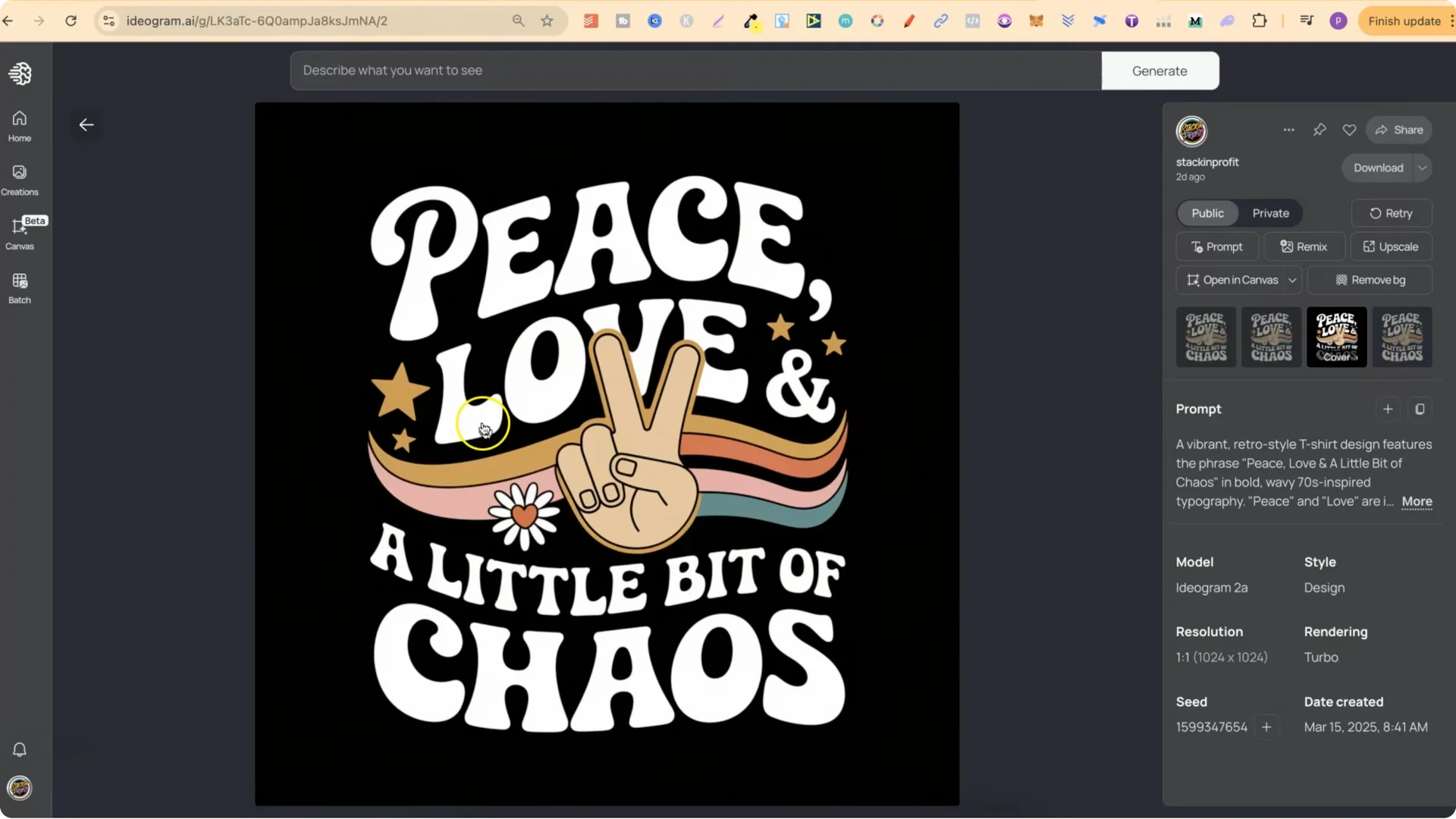 Creating Retro Groovy T-Shirts with IDEOGRAM 2A AI Made Easy screenshot 1