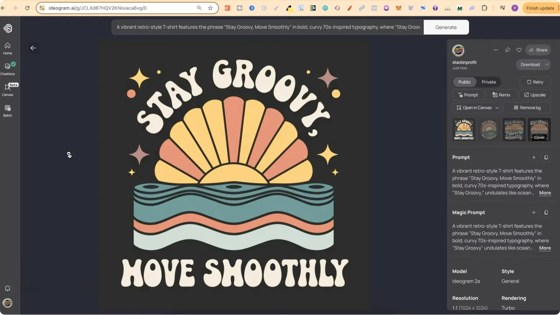 Creating Retro Groovy T-Shirts with IDEOGRAM 2A AI Made Easy screenshot 8
