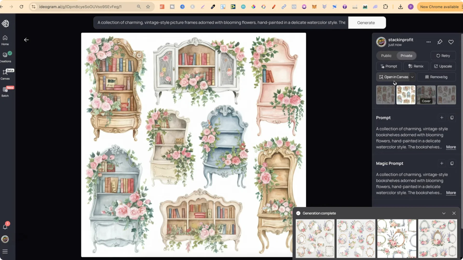 Unlock Unique Ideogram AI Prompts for Vintage Watercolor Clipart screenshot 6