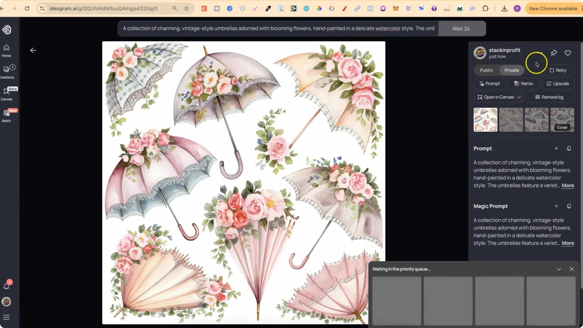 Unlock Unique Ideogram AI Prompts for Vintage Watercolor Clipart screenshot 8