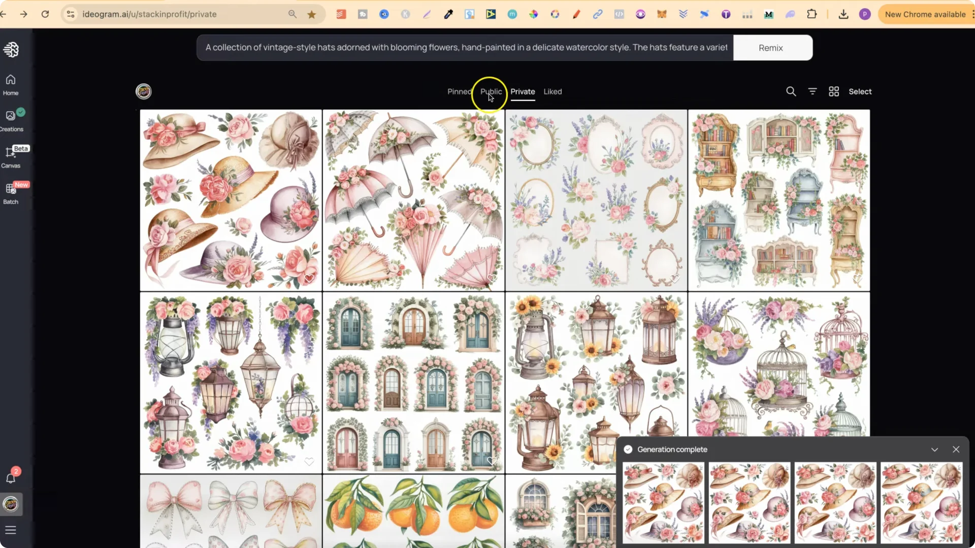 Unlock Unique Ideogram AI Prompts for Vintage Watercolor Clipart screenshot 9
