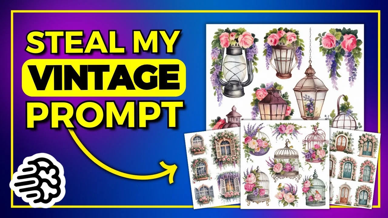 Unlock Unique Ideogram AI Prompts for Vintage Watercolor Clipart - Featured Image