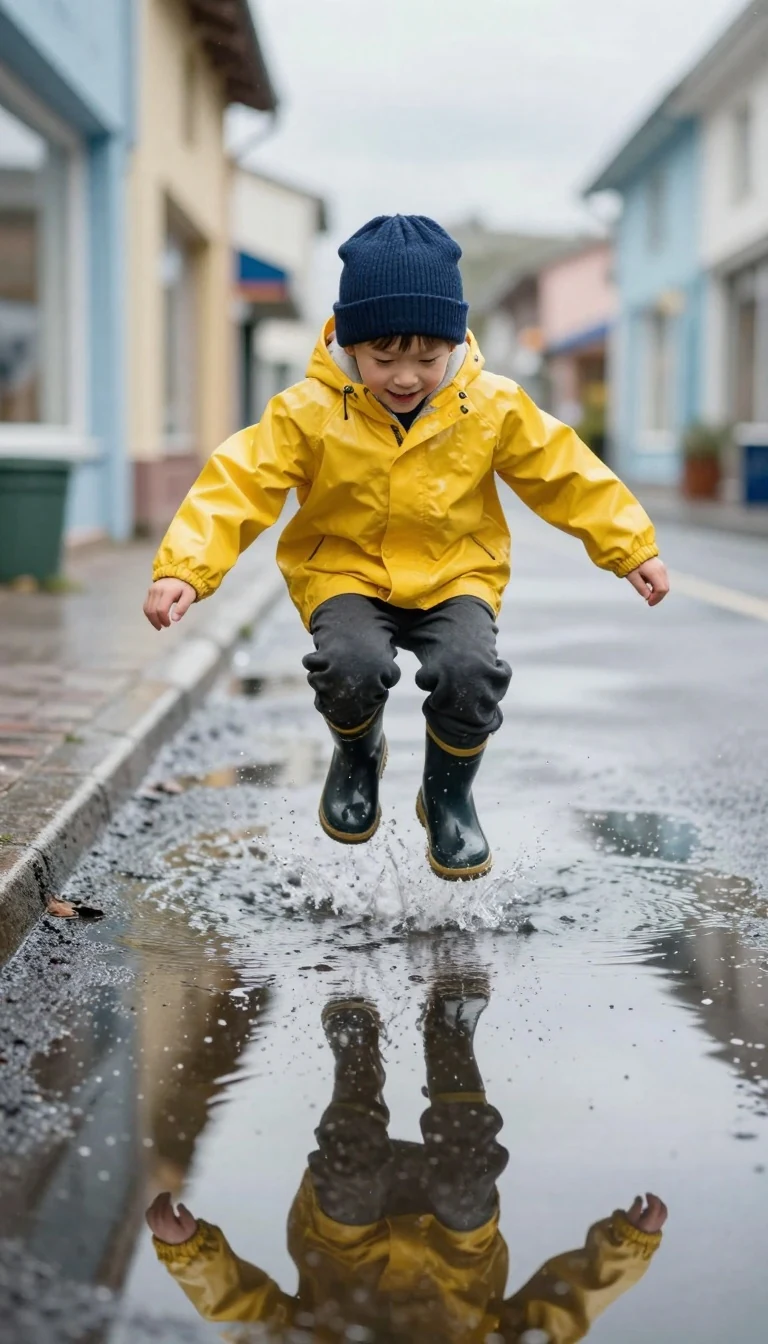 2. Rain Day Puddle Reflection Jump