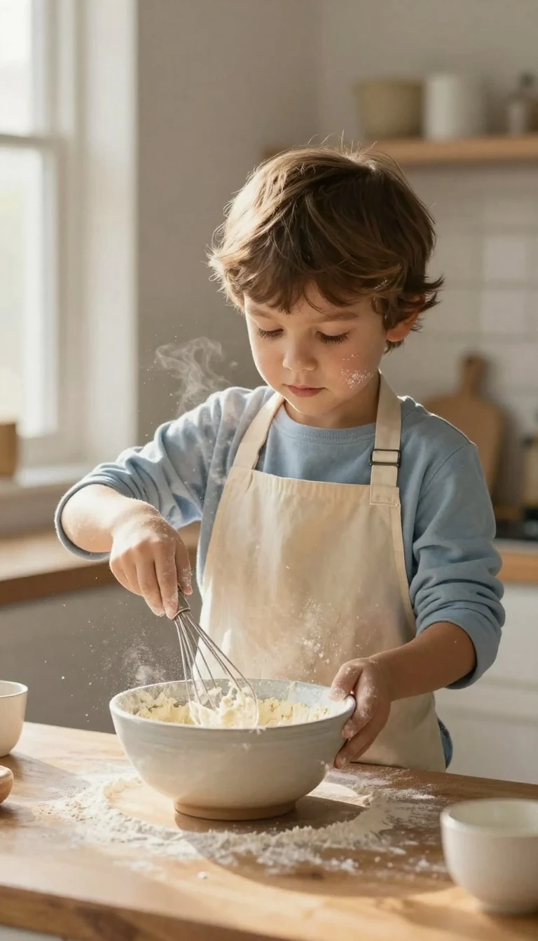 3. Cozy Kitchen Baker with Flour Dust